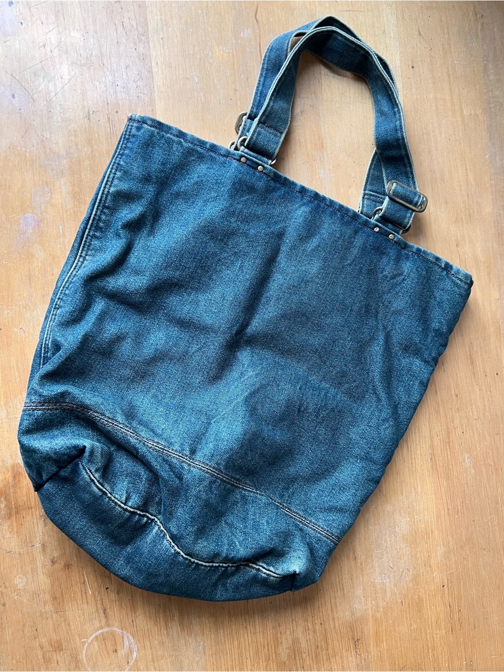 GAP Y2K Blue Denim Tote Bag Utilitarian Adjustable Strap